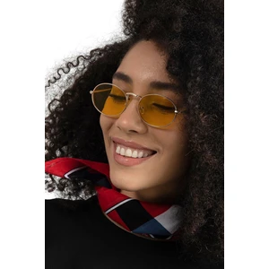 Dass Oval Metal Çerçeve Sarı Kadın Güneş Gözlüğü