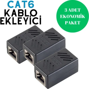 3 Adet Cat6 Ethernet Kablo Ekleyici, Birleştirici, Uzatıcı