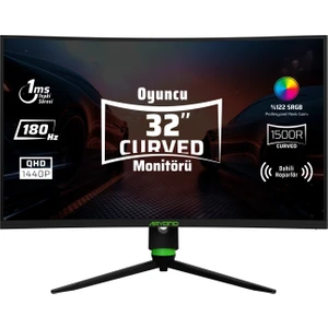 Aryond A32 V2 32'' 180Hz QHD Curved Hoparlörlü Oyuncu Monitörü