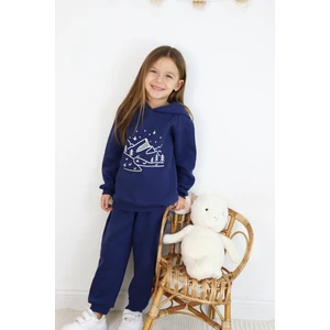 3 Ip Baskılı Kapüşonlu Şardonlu Ikili Takım