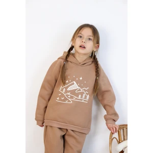 3 Ip Baskılı Kapüşonlu Şardonlu Ikili Takım