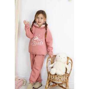 3 Ip Baskılı Kapüşonlu Şardonlu Ikili Takım