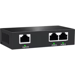 Uranium POE-RP12 1 Port Poe Giriş 2 Port Çıkış Metal Kasa Poe Adaptör