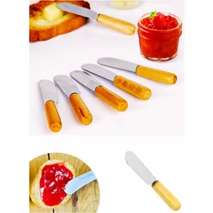 6lı Bambu Saplı Kahvaltılık Tereyağ Reçel Bıçağı 6lı Kahvaltılık Bıçak Seti