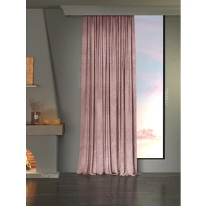 Kadife Dokulu Açık Pembe Ada Fon Perde Ekstrafor Büzgülü Dream Series