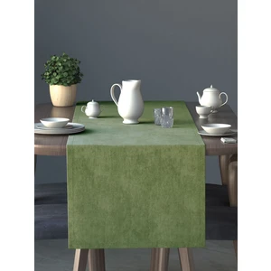 PERLE Kadife Dokulu Zeytin Yaprağı Rengi Daily Series Runner 40 X 140