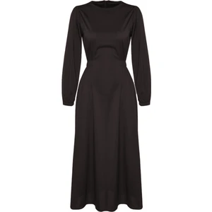 Siyah Bel Detaylı Zara Crep Elbise
