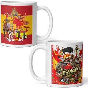 Dünyadan Hediyeler Ispanya Kupa Bardak 2 Adet Seyahat Hatıra Spain Mug