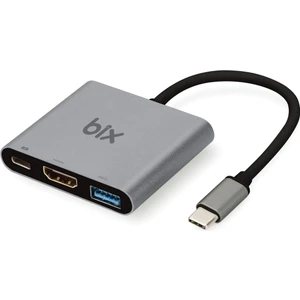 BX13HB 3in1 Type-C 4K@30Hz HDMI, PD Şarj, USB 3.0, iPad Pro, Macbook/Windows Uyumlu Çoklayıcı Adaptör