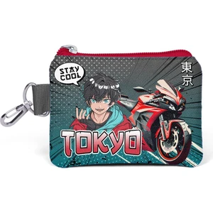 Coral High Kids Gri Nefti Anime Motorsiklet Desenli Bozuk Para Çantası 21893