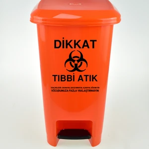 Melkan Home Tıbbi Atık Kovası 25 Litre Pedallı Tıbbi Atık Kutusu Slim Pedallı Çöp Kovası Atık Kutusu