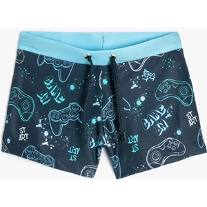 Mayo Köpekbalığı Baskılı Oyun Temalı Beli Bağlamalı