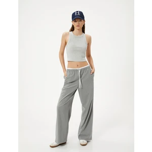 Crop Basic Halter Yaka Atlet Ribanalı Pamuklu Slim Fit