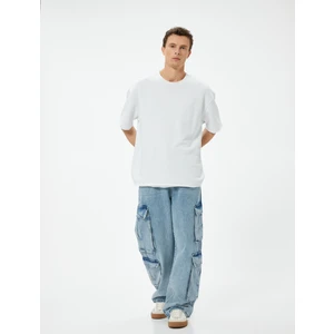 Oversize Kot Pantolon Kargo Cepli Düğmeli