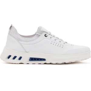 Erkek Beyaz Bağcıklı Deri Sneaker
