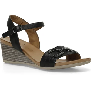 Incı Samba 4fx Siyah Kadın Dolgu Topuk Sandalet