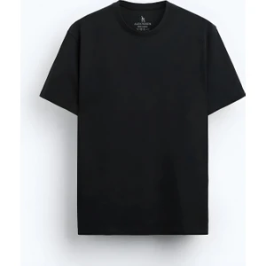 Alex Rosen 100% Pamuk Unisex Suprem Oversize Baskısız Bisiklet Yaka Siyah Tişört