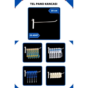 Manken İstanbul 20 cm - 25 Adet Beyaz Tel Pano Kancası Raf Askısı
