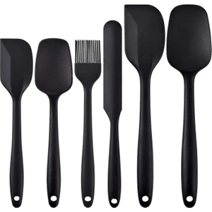 6'lı Silikon Spatula Fırça Seti Pratik Yemek Hazırlık Gereçleri Kaşık Bıçak Spatula Servis Seti