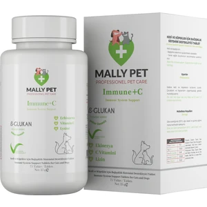 Mally Pet Professionel Pet Care Kedi ve Köpekler Için Kemik ve Kas Güçlendirici Immune+C 75 Tablet