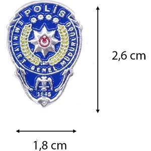 Herşey Nota Renkli Polis Armalı Metal Yaka Rozeti 1 Adet