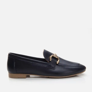 Hakiki Deri Lacivert Kadın Loafer