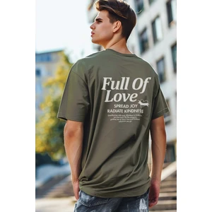 Full Of Love Oversize T-Shirt Erkek - Haki