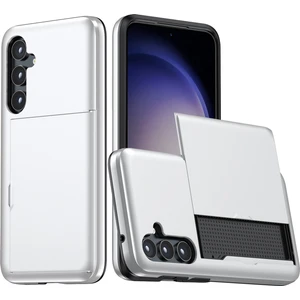Seashell Digital Samsung Galaxy A55 5g Telefon Kılıfı Tpu + Pc Kapaklı Slayt Kart Tutucu-Gümüş (Yurt Dışından)