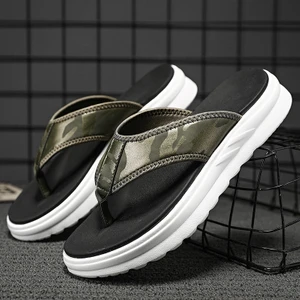 Parmak Arası Terlik Erkek Yazlık Retro Parmak Arası Terlik Yumuşak Kalın Tabanlı Plaj Erkek Ayakkabısı Kaymaz Dış Giyim Slip-On'ları (Yurt Dışından)