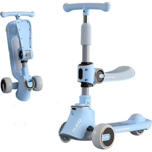 Çocuk Scooterı, Müzikli ve Işıklı Tek Tuşla Katlanıp Oturabilir ve Kayabilir (Yurt Dışından)
