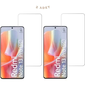 Xiaomi Redmi Note 13 Pro 5g ile Uyumlu Ekran Koruyucu Şeffaf Temperli Kırılmaz Cam Ekran Koruyucu 2 Adet