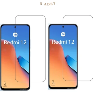 Xiaomi Redmi 12 ile Uyumlu Ekran Koruyucu Şeffaf Temperli Kırılmaz Cam Ekran Koruyucu 2 Adet