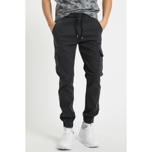 Slim Fit None Denim Paçaları Lastikli Esnek Kumaş Erkek Kargo Pantolon