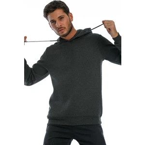Kapüşonlu Basic Geniş Kesim Erkek Içi Polarlı Sweatshirt