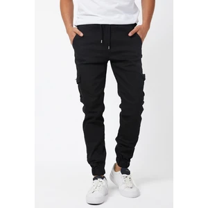 Slim Fit None Denim Paçaları Lastikli Esnek Kumaş Erkek Kargo Pantolon