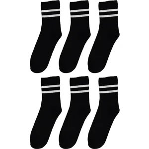 Trick or Treat 6'lı Paket Pamuklu Çizgili Yarım Konç Erkek - Kadın Çorap