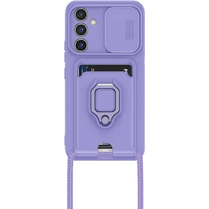 Samsung Galaxy A15 Kılıf Zuma Kamera Sürgülü Kartvizitli Ipli Silikon Kılıf