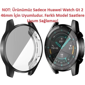 Huawei Watch GT 2 46 mm 360 Koruma Ultra İnce Silikon Kılıf AL-31650 - Siyah
