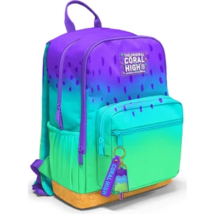 Coral High Mor Lila Renk Geçişli Dört Bölmeli Okul Sırt Çantası 23637
