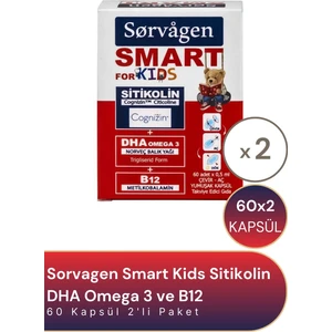 Smart Kıds Sitikolin Dha Omega-3 ve B12 60 Kapsül - 2 Adet