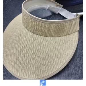 Kardelen Butik Denizli Anti-Uv Hasır Güneş Şapka 57-58 cm Arkadan Lastikli
