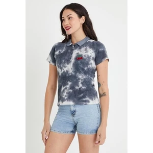 Polo State Kadın Batik Yıkamalı T-Shirt  Siyah