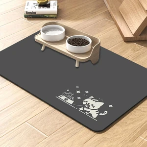 Matgo Pati Mama Çeken Kedi Gri Renk Beslenme Matı 50 x 70 cm