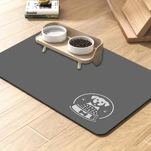 Matgo Pati Gri Köpekli Evcil Hayvan Beslenme Matı 50 x 70 cm