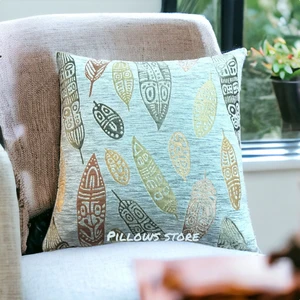 Pillows Store Yaprak Desenli Gri Kırlent Kılıfı 45CM*45CM