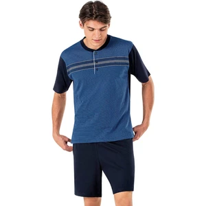 Pierre Cardin 6020 Erkek Jakarlı Kısa Kollu Şortlu 3'lü Pijama Takımı