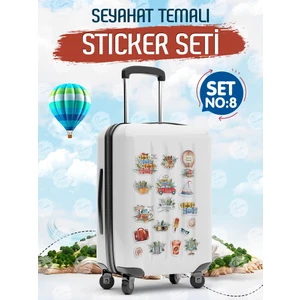 Tuğset Etiket Seyahat Temalı Bavul Sticker Etiket Çıkartma S8 T976