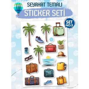 Tuğset Etiket Seyahat Temalı Bavul Sticker Etiket Çıkartma S5 T973