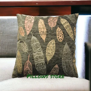 Pillows Store Yaprak Desenli Koyu Yeşil Kırlent Kılıfı 45CM*45CM