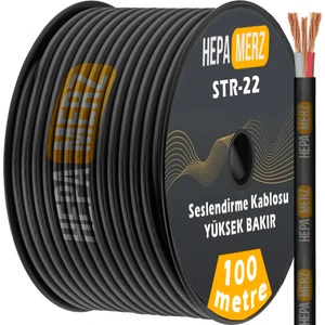 Hepa Merz Str-22 Tam Bakır 2X0.22 Stereo Mikrofon Kablosu 100 Mt.